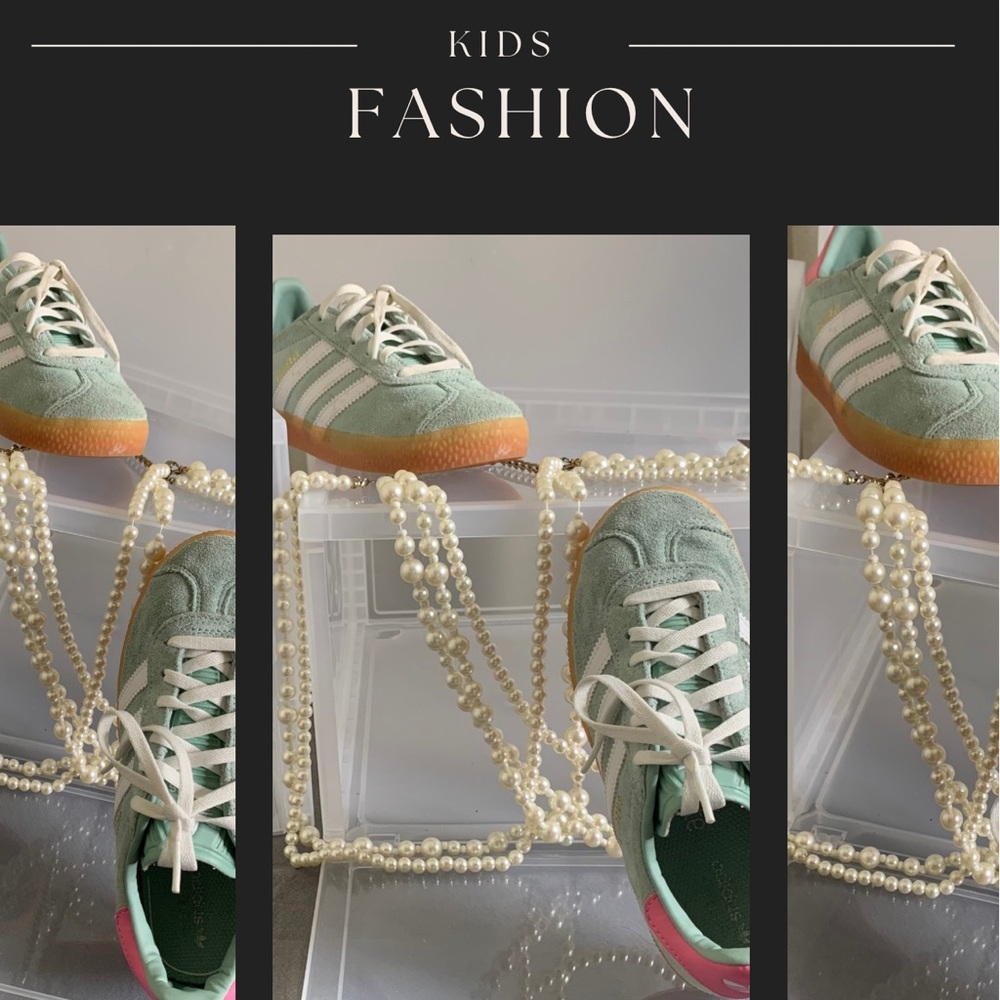 Kids Green and White Sneakers